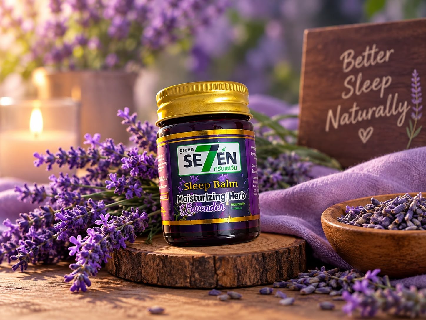 Green Seven Sleep Balm – Moisturizing Herb Lavender🪻✨